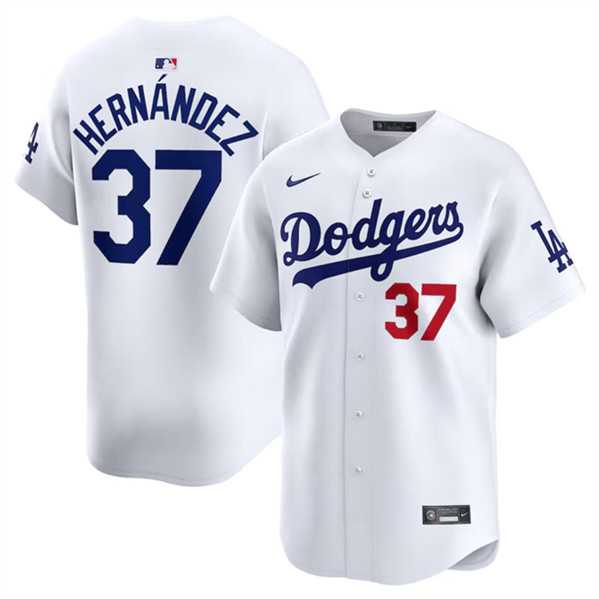 Mens Los Angeles Dodgers #37 Teoscar Hernandez White 2024 Home Limited Stitched Baseball Jersey Dzhi